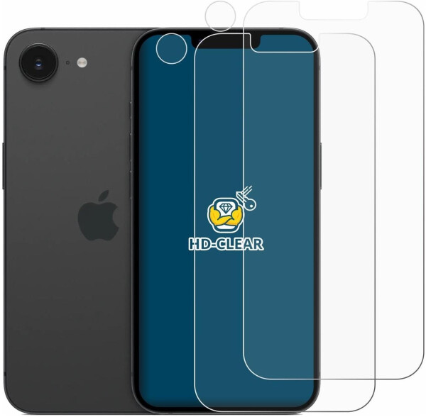 BROTECT Schutzfolie für Apple iPhone 16e (Display+Kamera), 2 Stück, Displayschutz Schutz Folie Klar Transparent