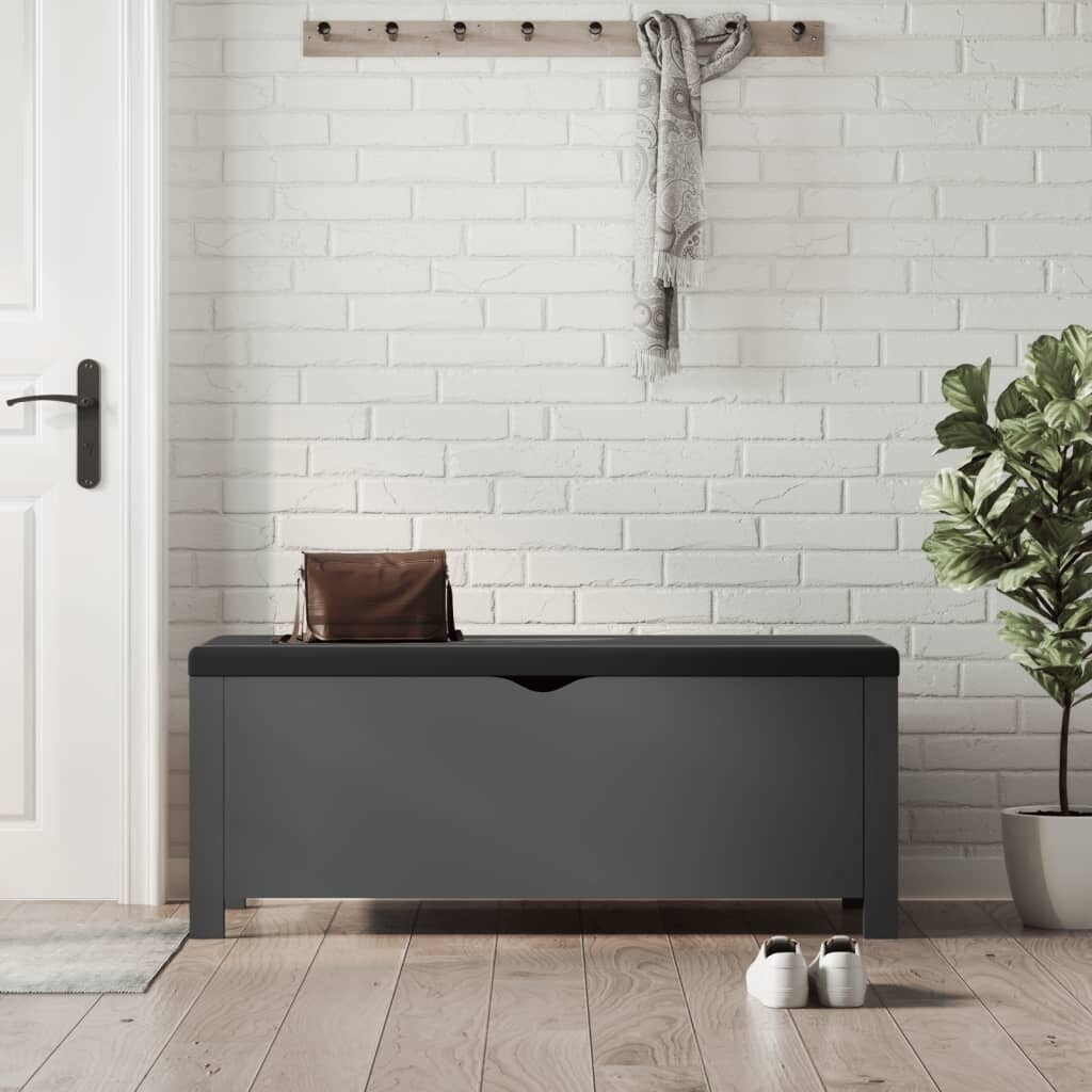 vidaXL Aufbewahrungsbox mit Kissen Grau 105x40x45cm (3279328)