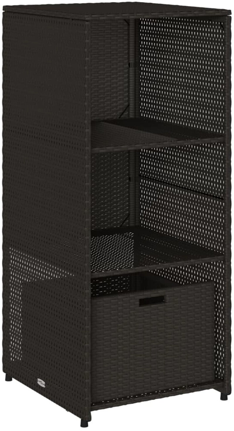 vidaXL Gartenschrank Schwarz 50x55x115cm Poly Rattan (365547)