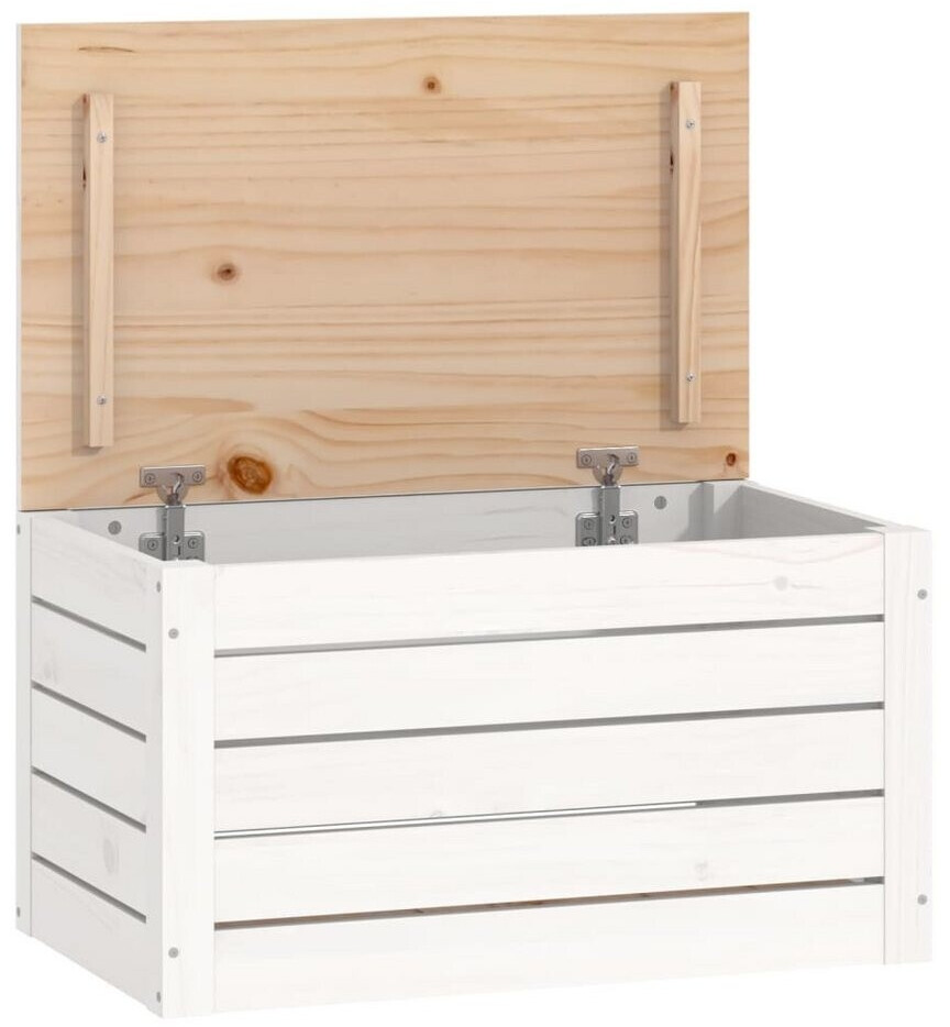 vidaXL Truhe Weiß 59,5x36,5x33cm Massivholz Kiefer (823615)