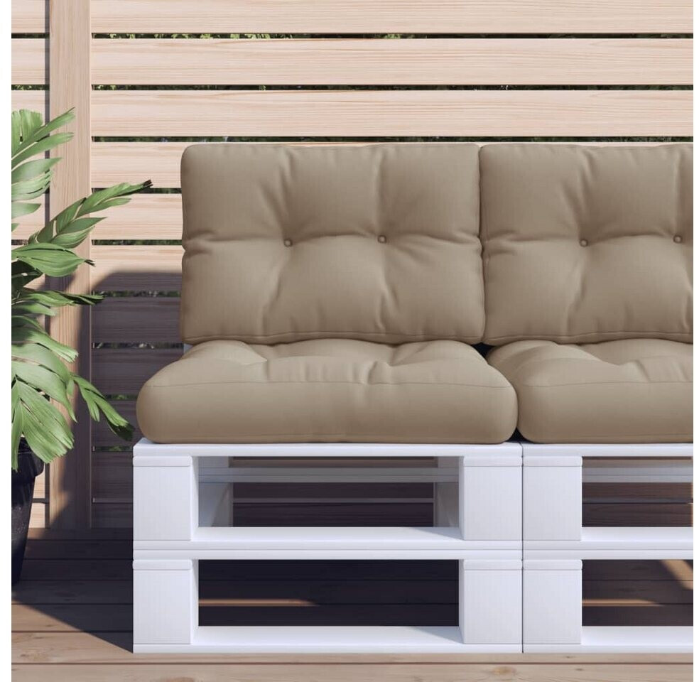 vidaXL Palettenkissen 2-tlg. Taupe Stoff (360653)