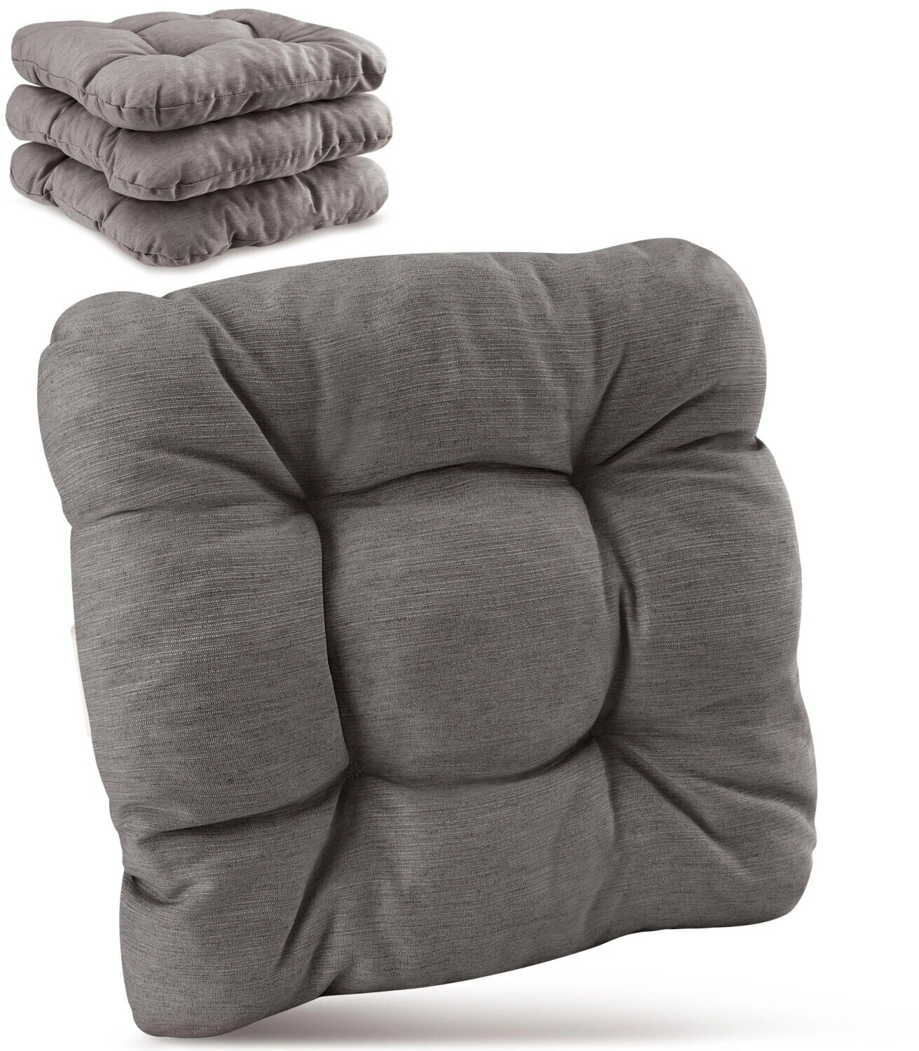 Beautissu HighLux SK chair cushion 40x40x8cm light grey 4 pcs
