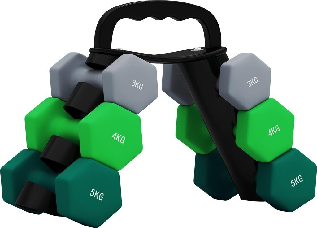 Sport Now Kurzhantel-Set 2 x 3kg, 2 x 4kg, 2 x 5kg (A91-360V02MX) grün