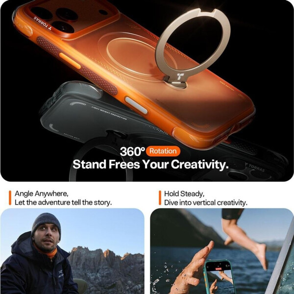 Torras Ostand Q3 Air (Apple iPhone 17 Pro) Smartphone Hülle Schwarz, Bild 14
