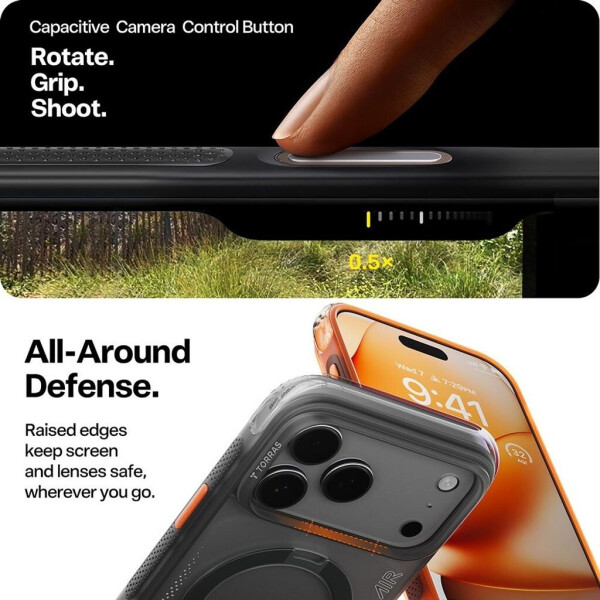 Torras Ostand Q3 Air (Apple iPhone 17 Pro) Smartphone Hülle Schwarz, Bild 15