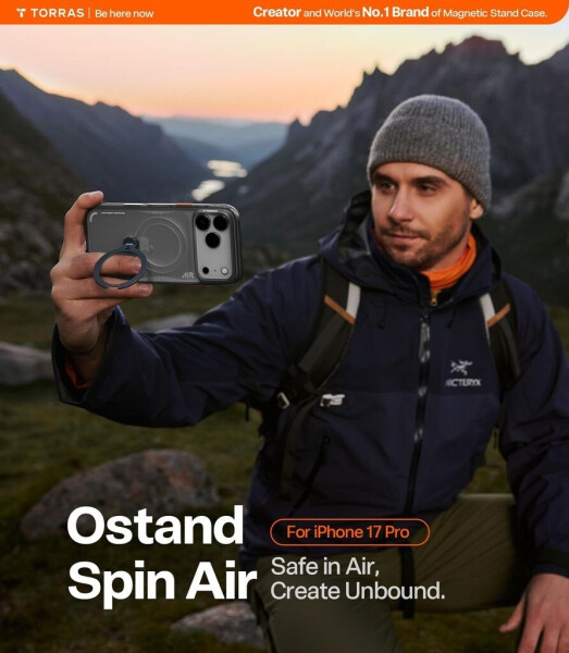 Torras Ostand Q3 Air (Apple iPhone 17 Pro) Smartphone Hülle Schwarz, Bild 18
