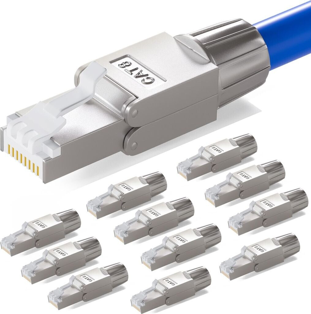 HB-Digital 12x Netzwerk Steckverbinder CAT 8 RJ45 LSA STP Zinklegierung ...