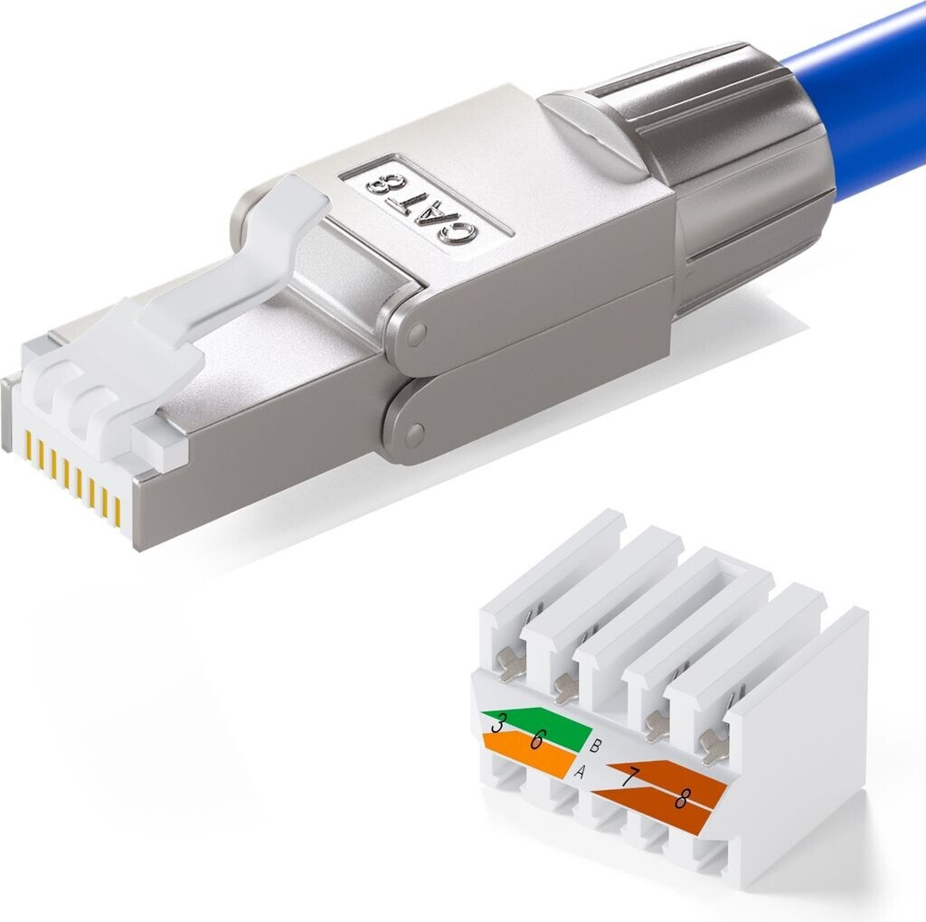 HB-Digital 12x Netzwerk Steckverbinder CAT 8 RJ45 LSA STP Zinklegierung ...