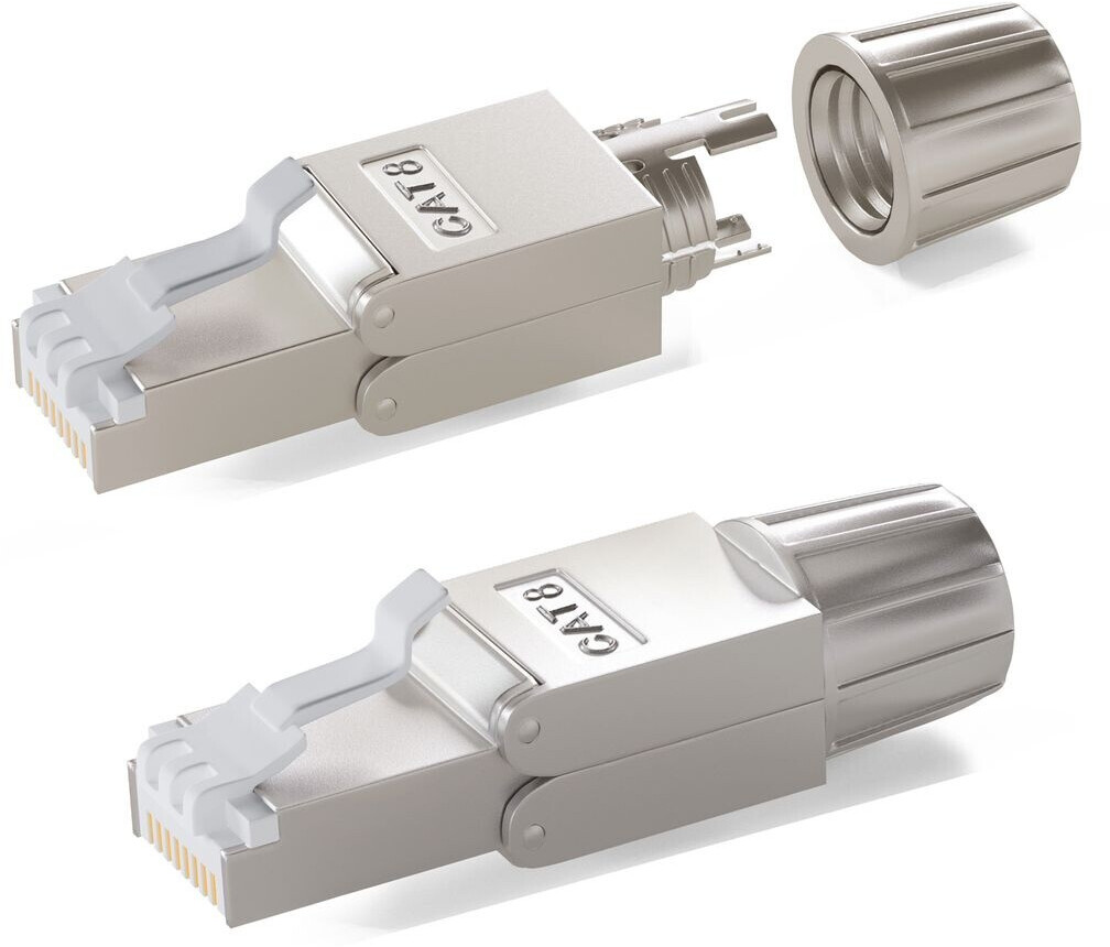 HB-Digital 12x Netzwerk Steckverbinder CAT 8 RJ45 LSA STP Zinklegierung ...