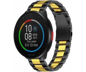 Strap-it Stahlarmband passend für Polar Pacer (Schwarz/Gold)