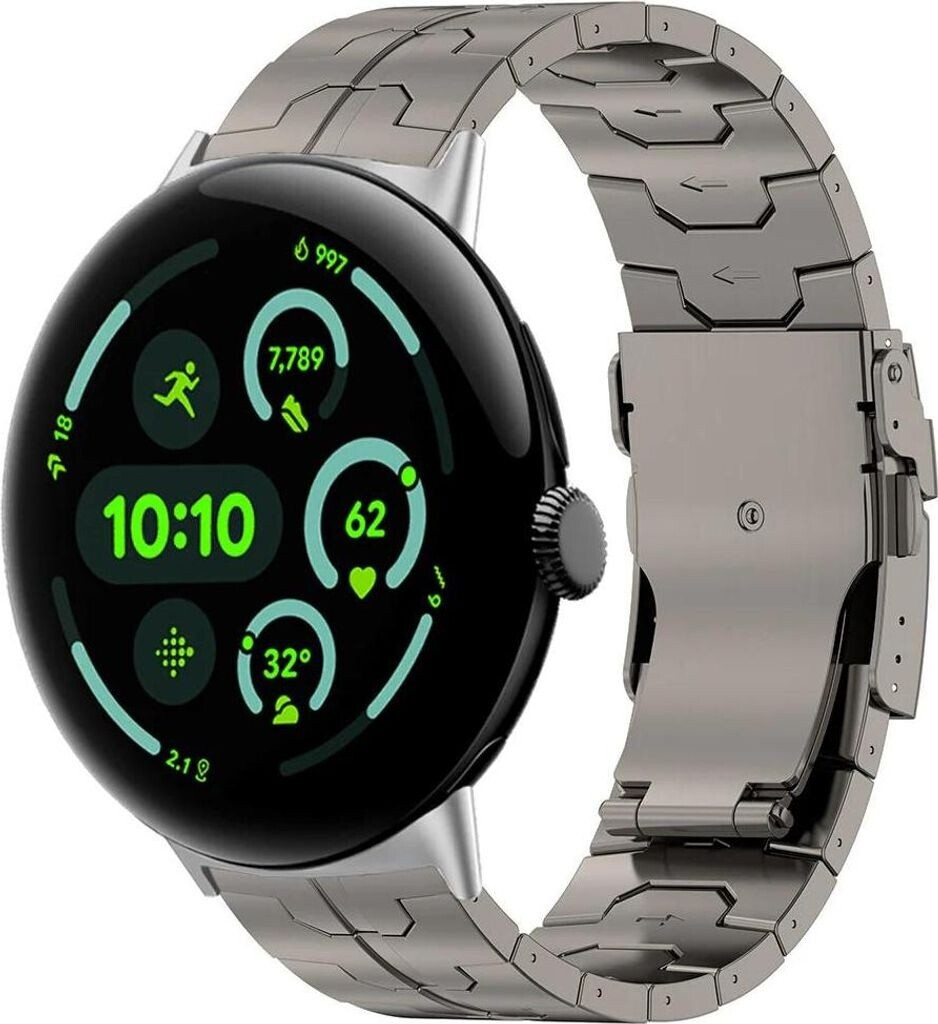 Strap-it Iron' Titanarmband passend für Google Pixel Watch 3 45mm (Titan)