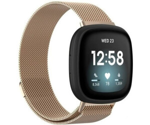 Strap-it Milanese Armband passend für Fitbit Versa 3 (Champagner Gold)