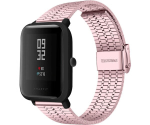 Strap-it Edelstahl-Armband passend für Xiaomi Amazfit Bip (Rosa)