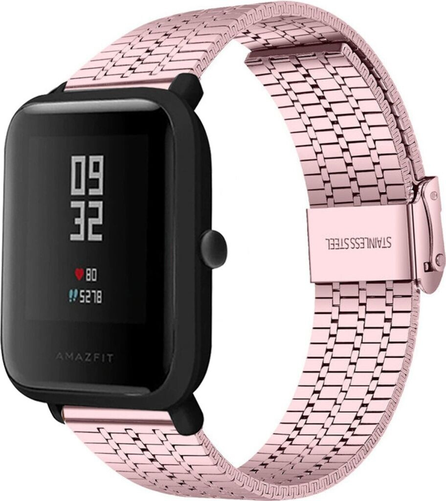 Strap-it Edelstahl-Armband passend für Xiaomi Amazfit Bip (Rosa)