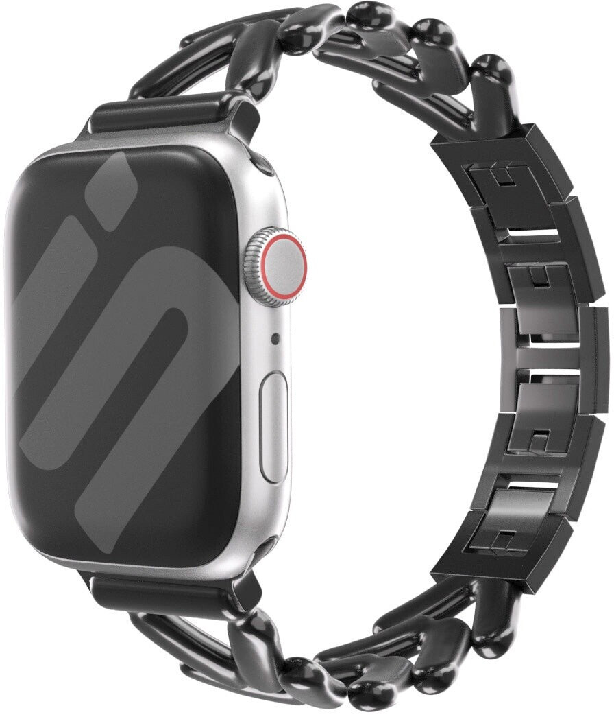 Strap-it Stahlarmband passend für Apple Watch V-type (Schwarz)