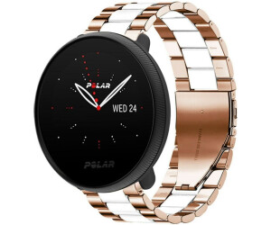 Strap-it Stahlarmband passend für Polar Ignite 3 (Roségold/Weiß)