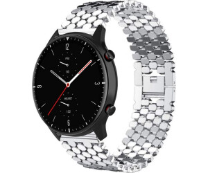 Strap-it Gliederarmband passend für Amazfit GTR 2 Fisch (Silber)