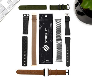 Strap-it Lederarmband passend für Samsung Galaxy Watch Ultra (Schwarz)