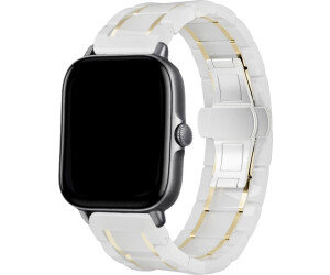 Strap-it Keramik Stahlarmband passend für Amazfit GTS 3 (Weiß/Gold)
