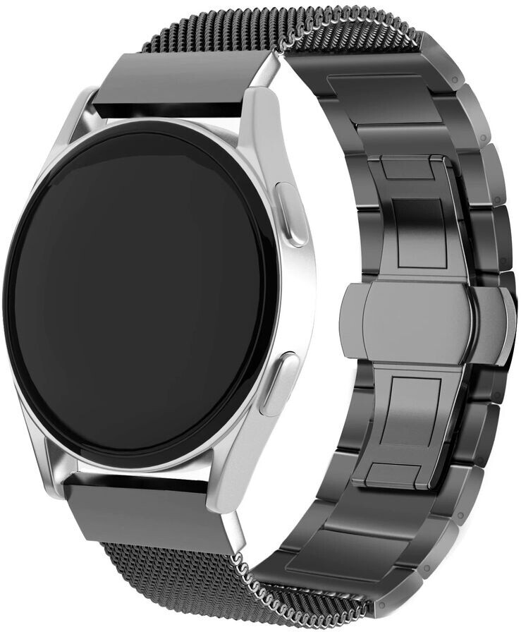 Strap-it Stahl/Milanese-Armband passend für Huawei Watch GT (Schwarz)
