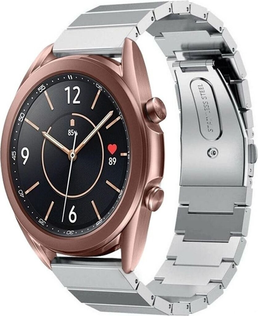 Strap-it Armband Metall passend für Samsung Galaxy Watch 3 41mm (Silber)