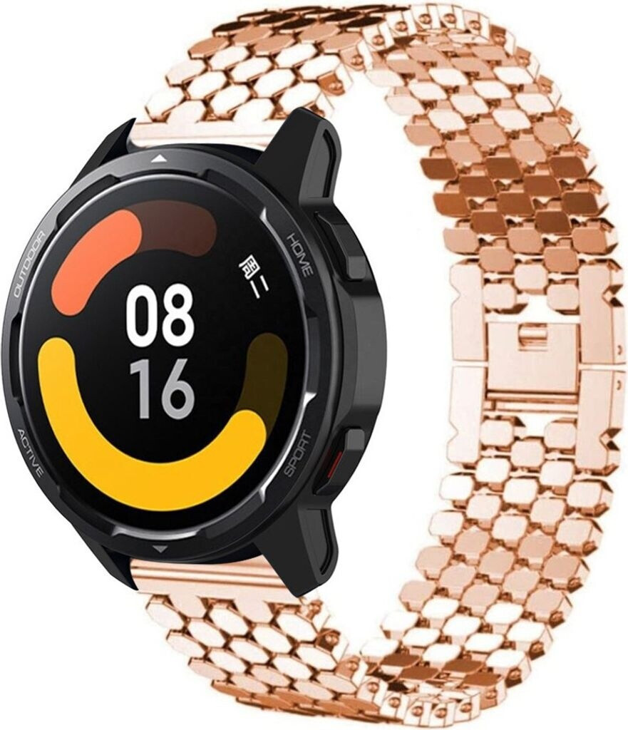 Strap-it Stahl Fischarmband passend für Xiaomi Watch S1 (Roségold)