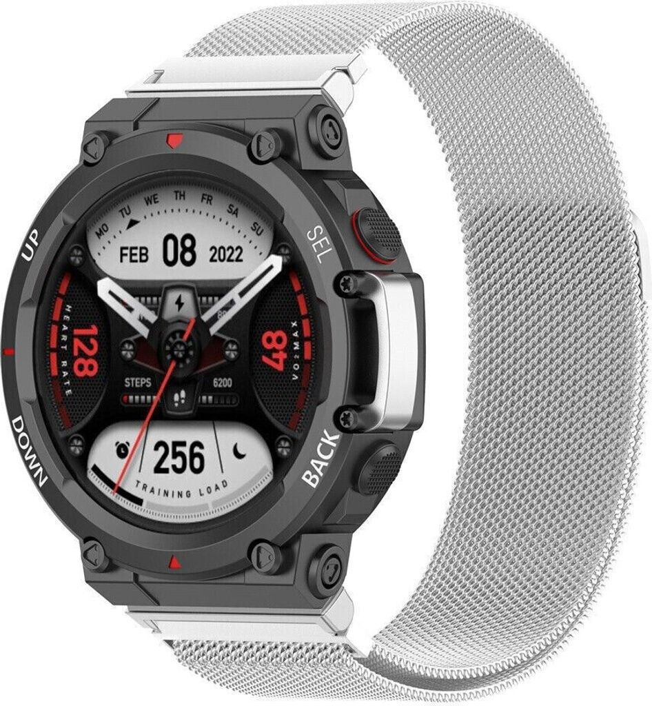 Strap-it Milanese-Armband passend für Amazfit T-Rex 2 (Silber)