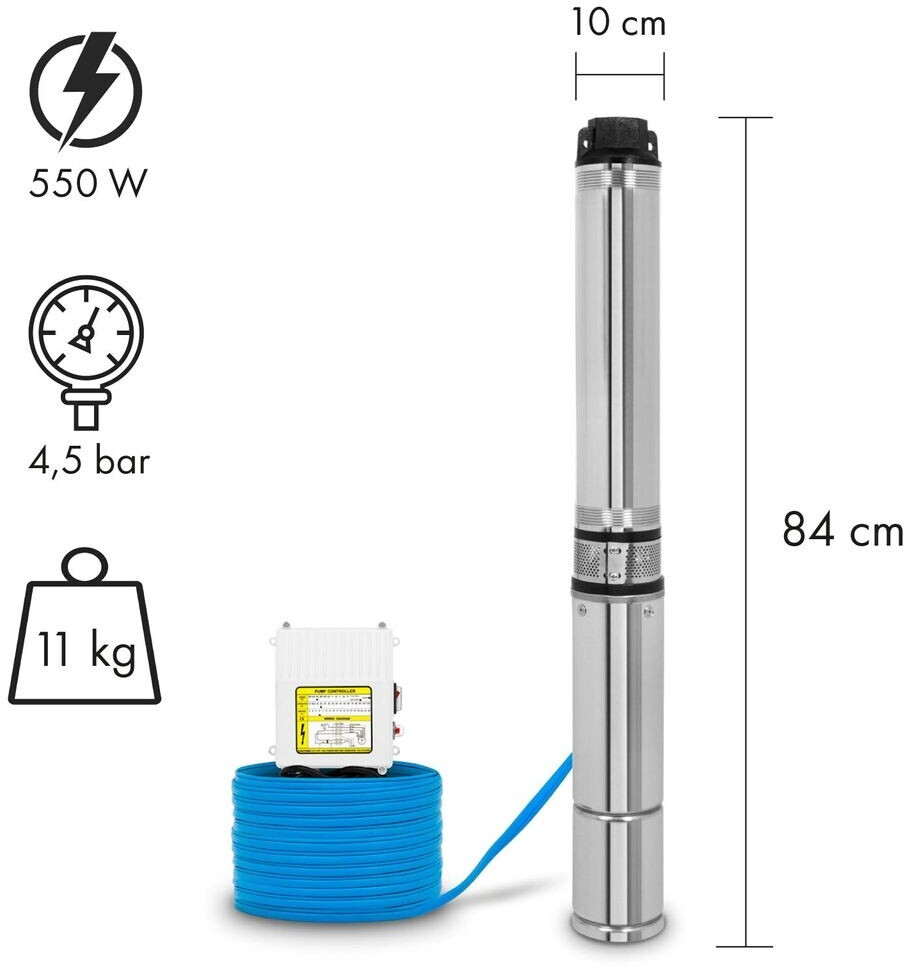 Eberth Eberth 4-inch deep well pump 550 W 1 1/2 inch max. 43 m - side view