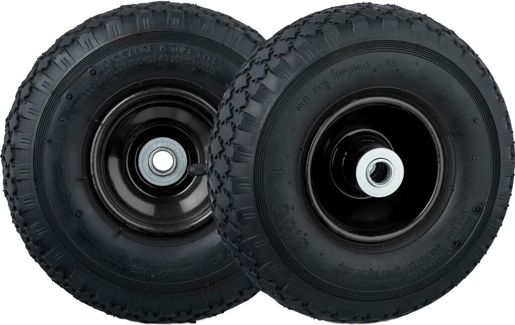 Relaxdays Sackkarrenrad 2er Set 3.00-4 Anthrazit