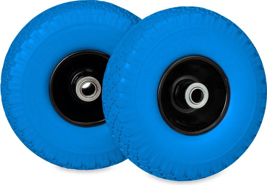 Relaxdays 2er Set Schubkarrenrad 3.00-4 Blau chwarz