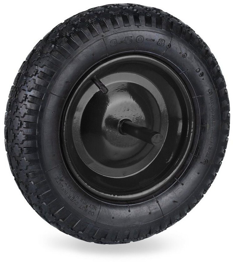 Relaxdays Schubkarrenrad 3.50-8 mit Luftbereifung Schwarz