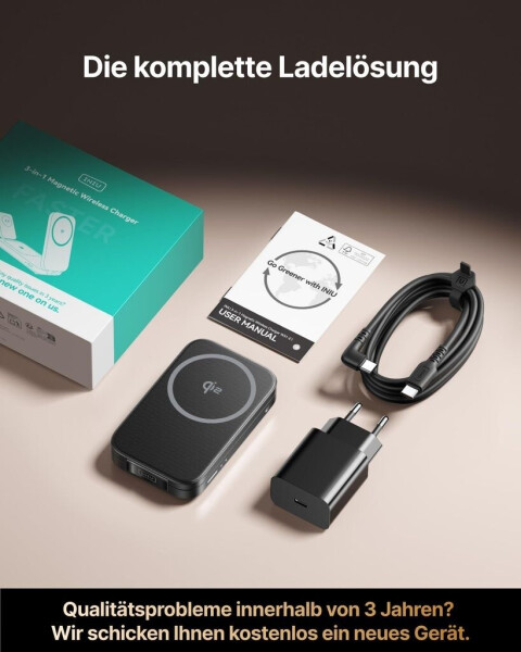 INIU SnapGo Qi2 15W 3 in 1 Magnetic Foldable Wireless Charger (W31-E1), Bild 4