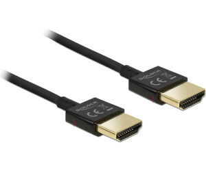 DeLock HDMI Slim High Quality Cable with Ethernet (0.25 m) Black