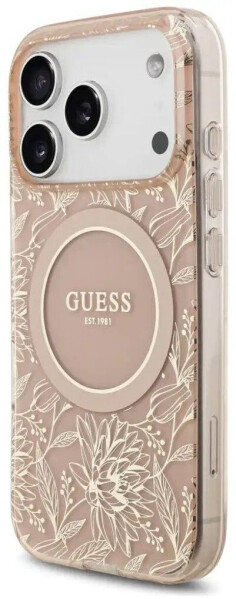 Guess iPhone 17 Pro Hülle Case Cover MagSafe Flowers Allover Electro Pearl Strap, Bild 3