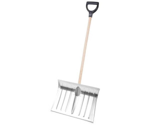 Aqbau Aluminium Schneeschaufel 135 cm mit Holzstiel D-Griff 1,5 mm