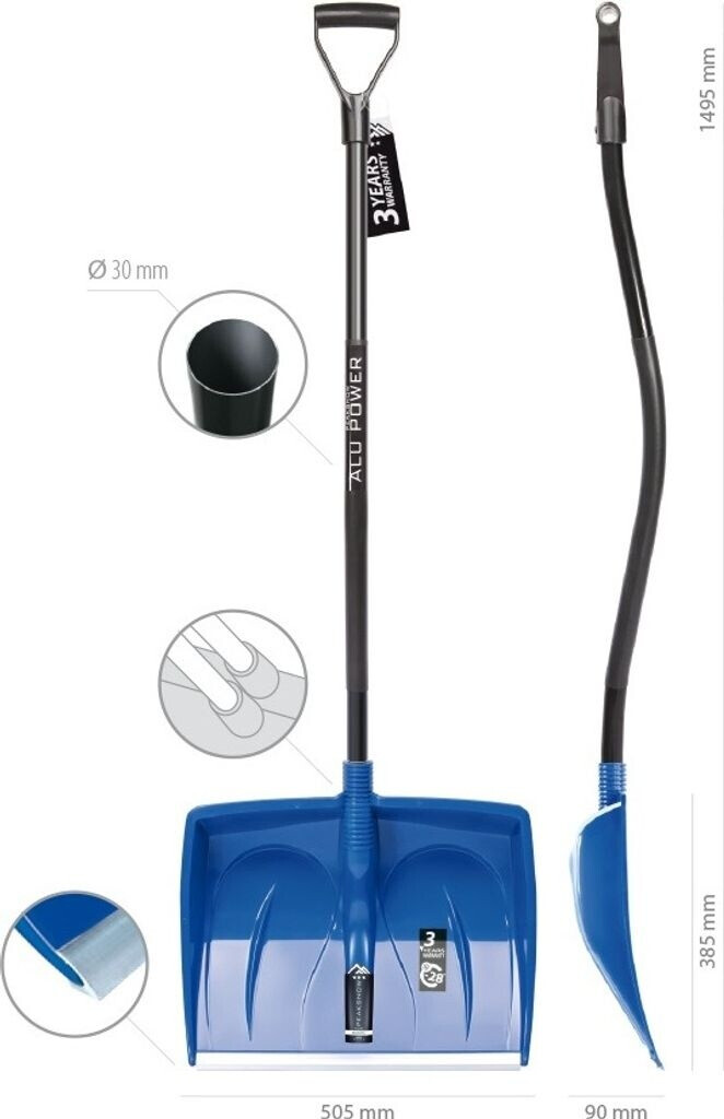 Prosperplast Prosperplast 2x Schneeschaufel Kunststoff-Blatt Aluminiumkante Aluminium-Stiel - alternate view