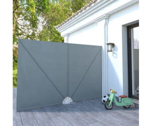 furnicato Faltbarer Terrassen-Seitenfächer Grau 300×200 cm