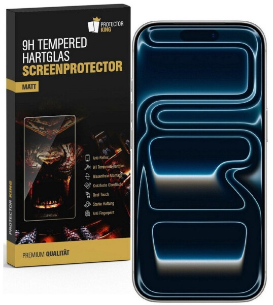 Protectorking 5x 9H Panzerhartglas für iPhone 17 Pro Max matt Anti-Reflex entspiegelt Fullglas