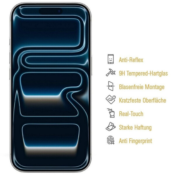 Protectorking 4x 9H Panzerhartglas für iPhone 17 Pro Max matt Anti-Reflex entspiegelt Fullglas, Bild 3