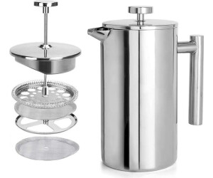 INF Edelstahl French Press Kaffeebereiter mit Filter 800 ml