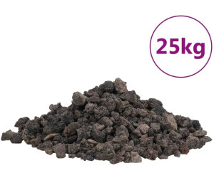vidaXL Lavagranulat 25 kg Schwarz 1-2 cm