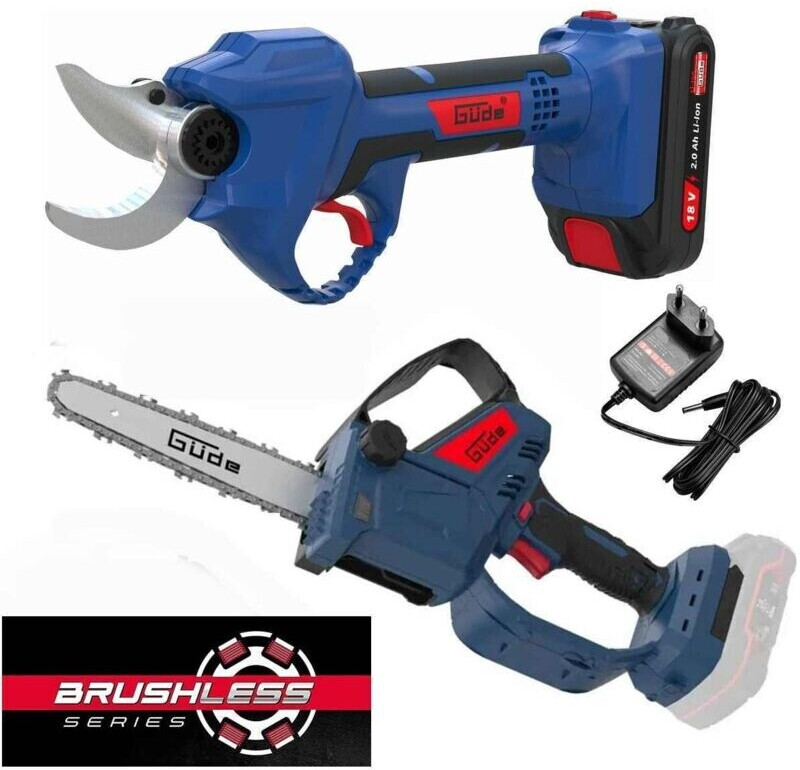 Güde Akku- Gartenset Astkettensäge + Astschere 18V Akku 2.0 Ah + Ladegerät 18V