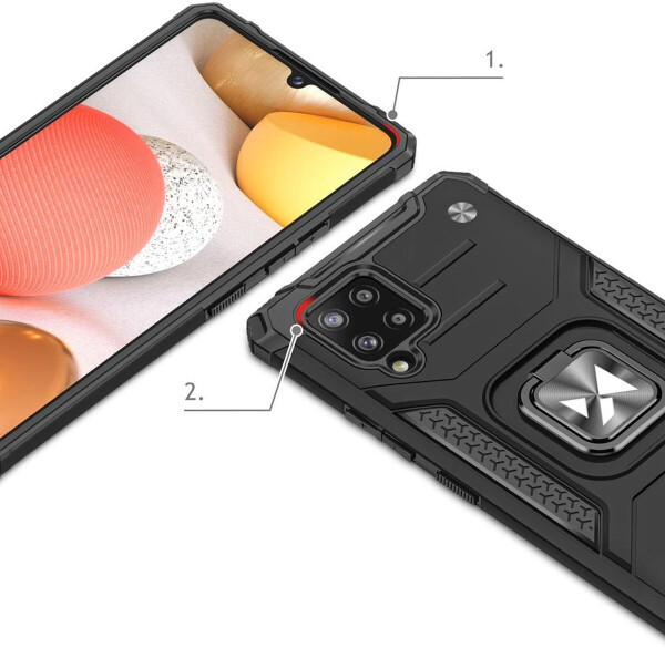 Wozinsky Ring Armor Armored Hybrid Case Cover + Magnetic Holder Samsung Galaxy A42 5G Black, Bild 2