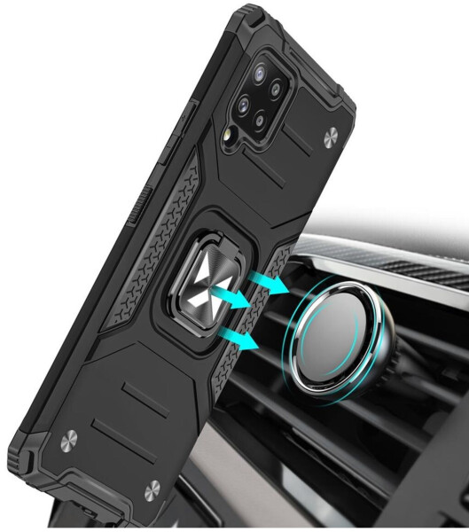 Wozinsky Ring Armor Armored Hybrid Case Cover + Magnetic Holder Samsung Galaxy A42 5G Black, Bild 6