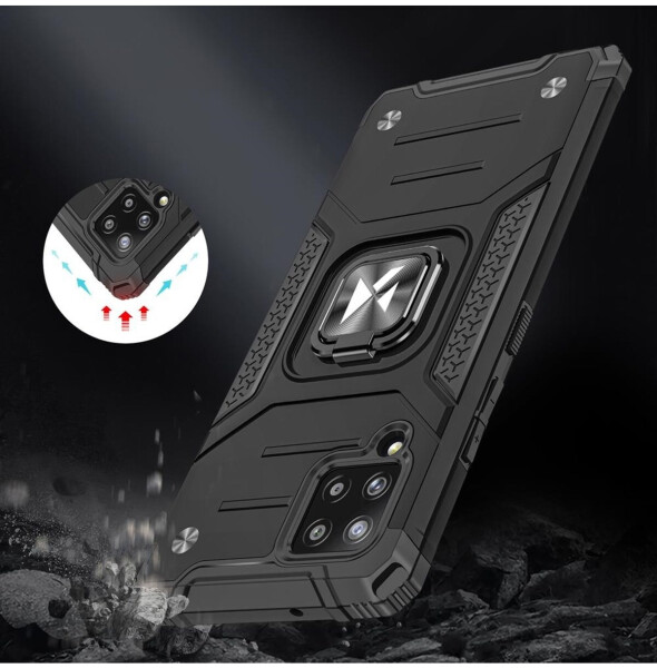 Wozinsky Ring Armor Armored Hybrid Case Cover + Magnetic Holder Samsung Galaxy A42 5G Black, Bild 7