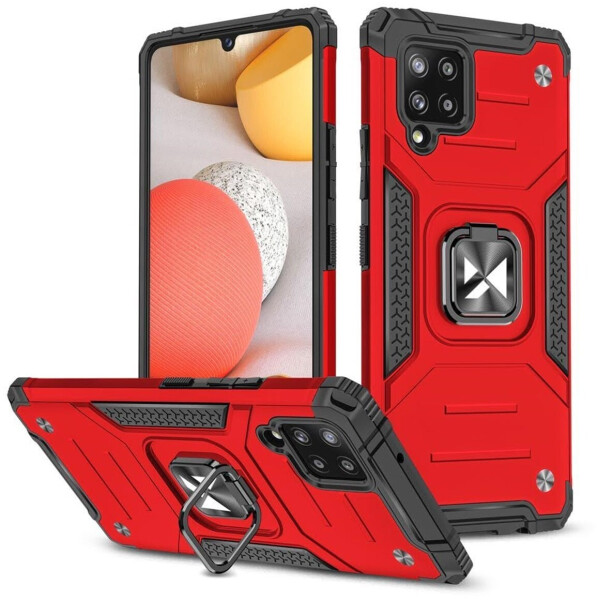 Wozinsky Ring Armor Armored Hybrid Case Cover + Magnetic Holder Samsung Galaxy A42 5G Red