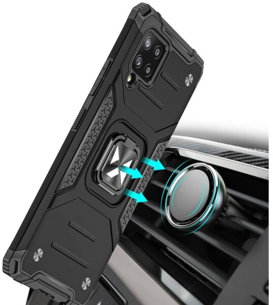 Wozinsky Ring Armor Armored Hybrid Case Cover + Magnetic Holder Samsung Galaxy A42 5G Silver, Bild 6