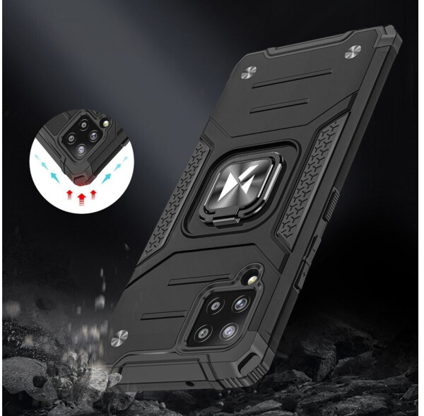 Wozinsky Ring Armor Armored Hybrid Case Cover + Magnetic Holder Samsung Galaxy A42 5G Silver, Bild 7