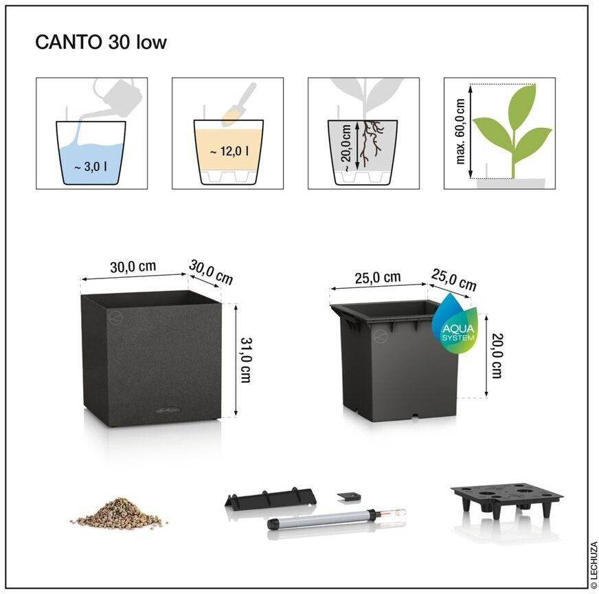 Lechuza Lechuza CANTO Slatestone 30 low light grey - view 6