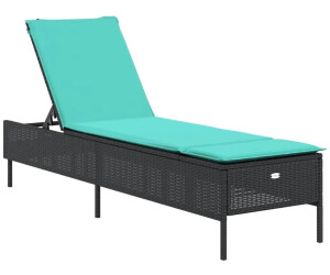 vidaXL Sun Lounger with Cushion Poly Rattan (40027) black